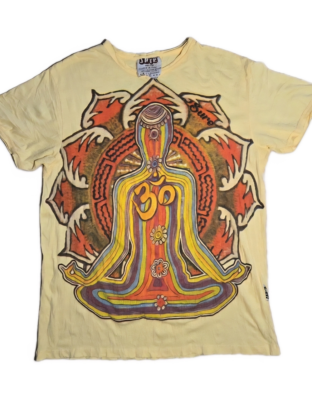 Sure Design Om Meditation psychedelic Graphic T Shirt - Size L